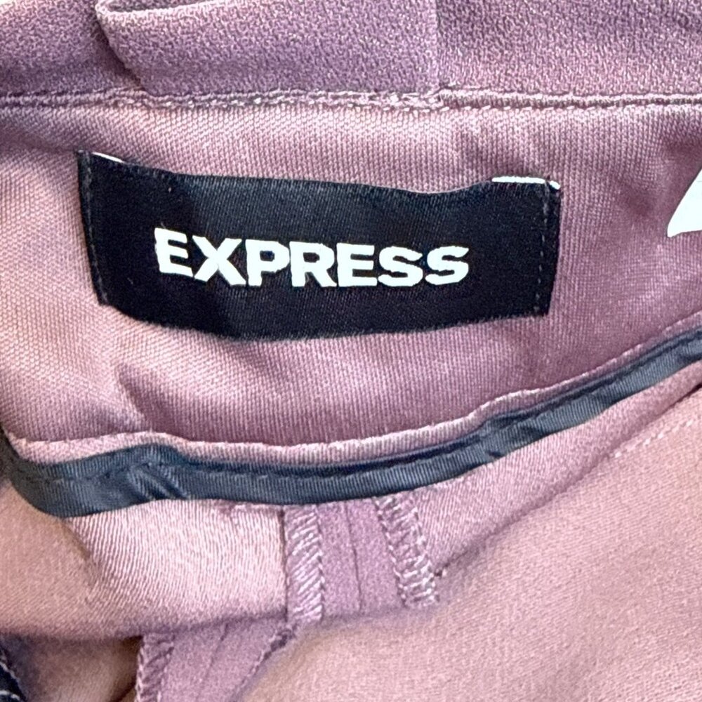 Express Women’s Purple High-Rise Ankle Pants With Bow Front Size 00P - New - Picture 11 of 14